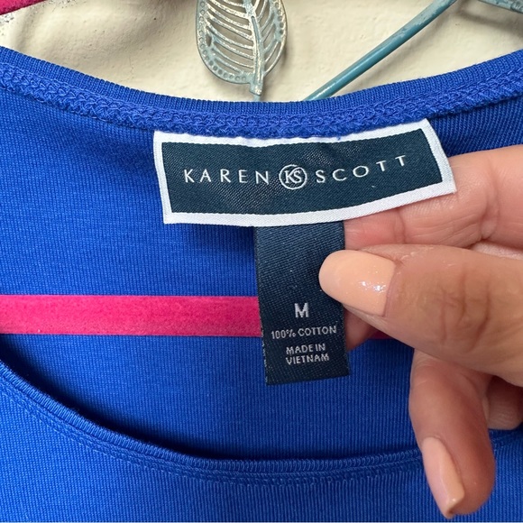 ❤️Karen Scott “Love Me Love My Pet” embellished top Sz M NWT CLEARANCE - Picture 3 of 5